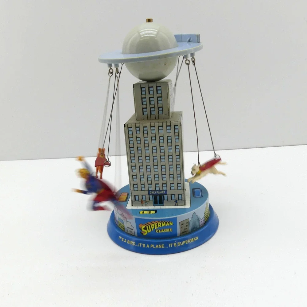 Superman Classic Tin Carousel Toy Schylling 2001 Krypto Streaky Supergirl